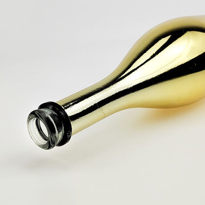 750ml Electroplating Gold Color Champagne Glass Bottle With Cork for Beverage Industrial