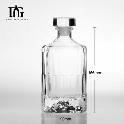 Glass Collar Material 500ml 700ml 750ml 1 liter Empty Liquor Bottles with Screw Cork Cap