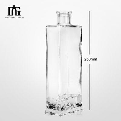 Offset Printing 500ml Clear Glass Beverage Bottles with Thick Bottom and Cork Stopper