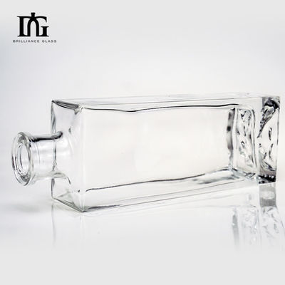 Offset Printing 500ml Clear Glass Beverage Bottles with Thick Bottom and Cork Stopper