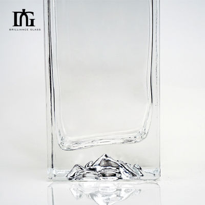 Offset Printing 500ml Clear Glass Beverage Bottles with Thick Bottom and Cork Stopper