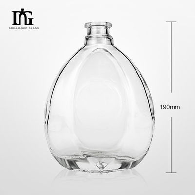 Cap Type Cork Screw Both Liquors Beverage 500ml 750ml Special Shape Clear Glass Bottle