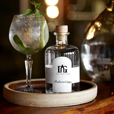 750ml Transparent Glass Bottle for Spirits Gin Rum Whiskey Vodka Free Sample Offered