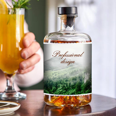 750ml Transparent Glass Bottle for Spirits Gin Rum Whiskey Vodka Free Sample Offered