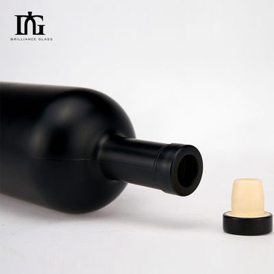 Screen Printing and Engraving Frosted Black Matte Vodka Glass Bottle with Custom Logo