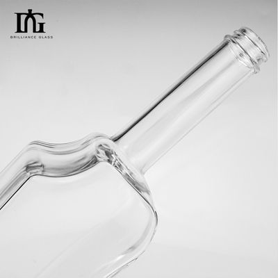 Liquors and Beverage 380ml Clear Glass Bottle with Screw Cap Collar Material Glass