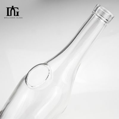 Transparent 700ml Thick Bottom Clear Glass Bottle for Tea Brandy Rum Wine and Juice