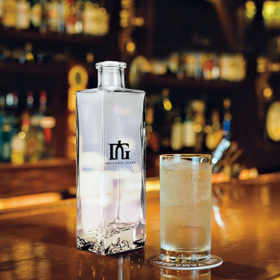 Custom 500ml 700ml Clear Glass Vodka Bottle for Screen Printing and Hot Stamping