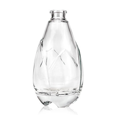 500ml Engraving Surface Unique Bottle for Liquor Spirits Glass Bottle Beverage Cork