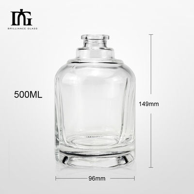 Clear Round 500ml Glass Whisky Rum Vodka Gin Bottle for Sealing Type CORK Customization