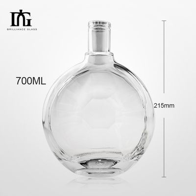 Custom Round Irregular Smooth Surface Glass Bottle for 700ml Gin Whisky Production