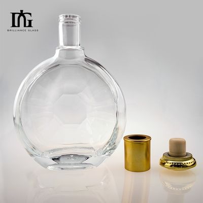 Custom Round Irregular Smooth Surface Glass Bottle for 700ml Gin Whisky Production