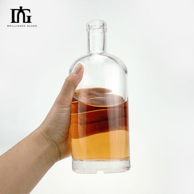 Customized Hot Stamping Label Whiskey Bottle in 500ml 750ml Size with Thick Bottom