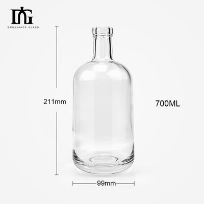 Provided Freely Customized 700ml Whiskey Rum Gin Empty Alcohol Bottle with Cork
