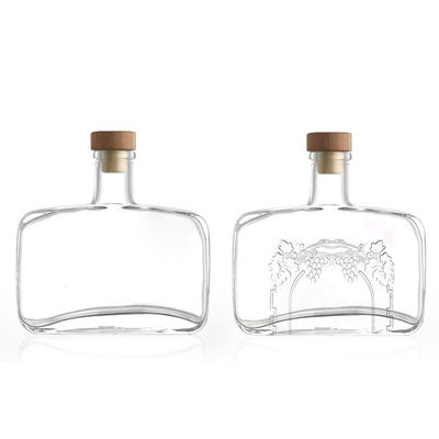360ml Clear Empty Transparent Bottle for Wine Alcohol Spirits Unique Square Shape