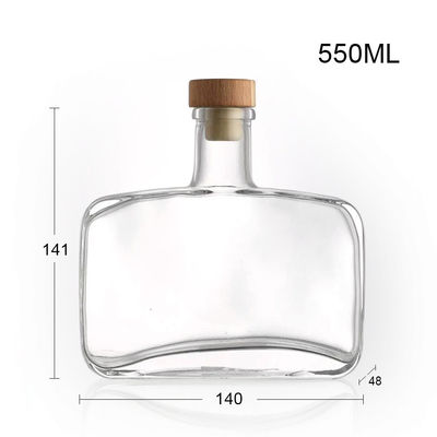 360ml Clear Empty Transparent Bottle for Wine Alcohol Spirits Unique Square Shape