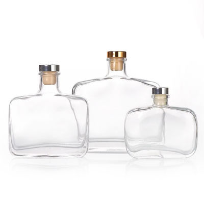 360ml Clear Empty Transparent Bottle for Wine Alcohol Spirits Unique Square Shape