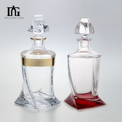 750ml Frosted Whisky Liquor Glass Bottle with Engraved Design and Base Material Glass