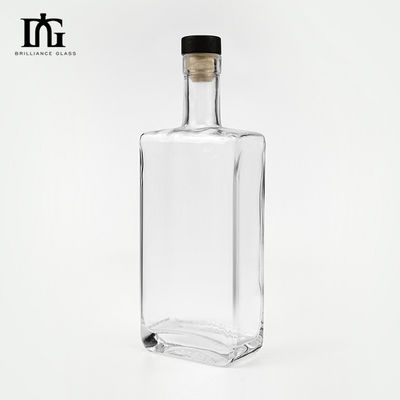 Leak-Free Stopper 500ml Whiskey Glass Bottle for Custom Electroplating and Engraving
