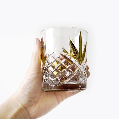 500ml 17oz Classic Irregular Shaped Gold Rim Glass Liquor Decanter for Wine Bourbon Tequila