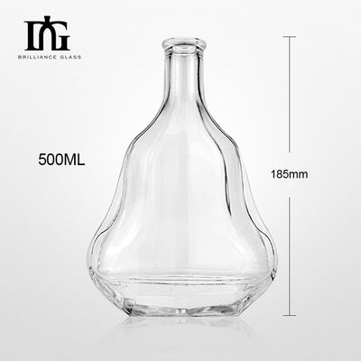Custom 500ml/1000ml Guitar Glass Whiskey Brandy Glass Bottle for Liquors and Beverages