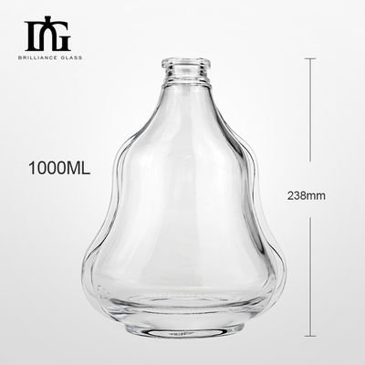 Empty Clear Glass Bottle for Liquor Whiskey Brandy Rum Gin Acid Etch Surface Handling