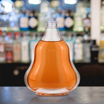 Empty Clear Glass Bottle for Liquor Whiskey Brandy Rum Gin Acid Etch Surface Handling
