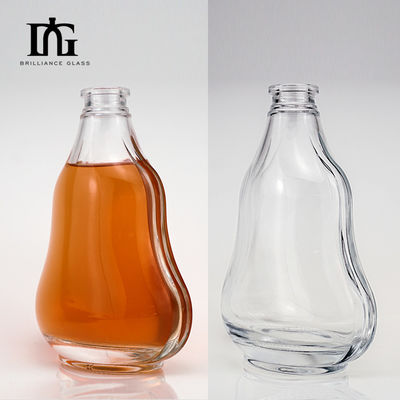 Empty Clear Glass Bottle for Liquor Whiskey Brandy Rum Gin Acid Etch Surface Handling