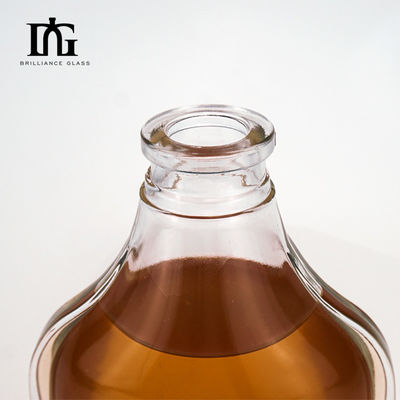 Empty Clear Glass Bottle for Liquor Whiskey Brandy Rum Gin Acid Etch Surface Handling
