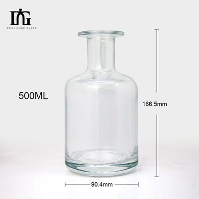 Custom Label 700ml Glass Bottle for Whisky Wine Liquor Flint Glass Round Shape