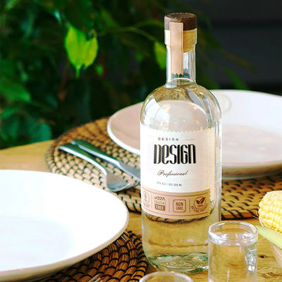 Glass Collar Liquor Bottle with 375ml 500ml 700ml 750ml Capacity and Matching Cap