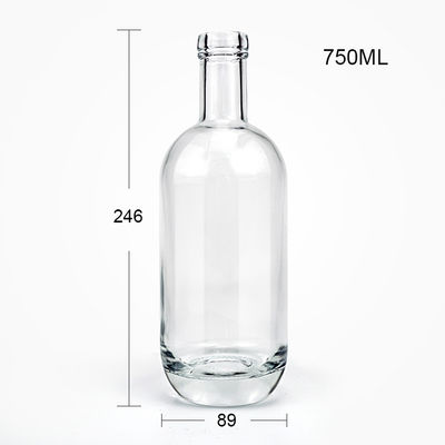 Glass Collar Liquor Bottle with 375ml 500ml 700ml 750ml Capacity and Matching Cap