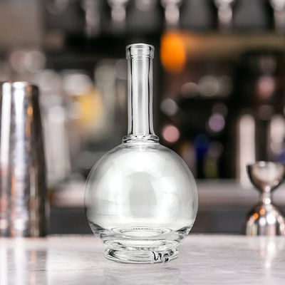 Collar Glass Material 500ml Rum Whiskey Bottle with Customized Screen Printing and More