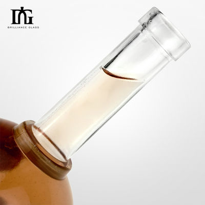 Collar Glass Material 500ml Rum Whiskey Bottle with Customized Screen Printing and More