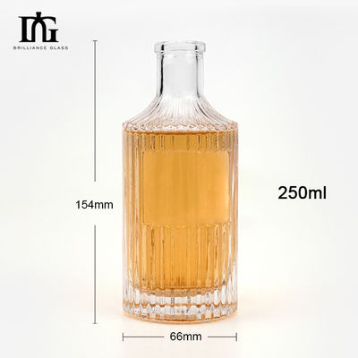 Engraved Transparent Stripe Glass Diffuser Bottle 250ml for Perfume and Aromatherapy