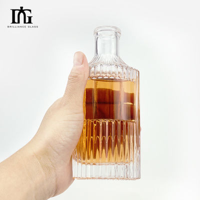 Engraved Transparent Stripe Glass Diffuser Bottle 250ml for Perfume and Aromatherapy