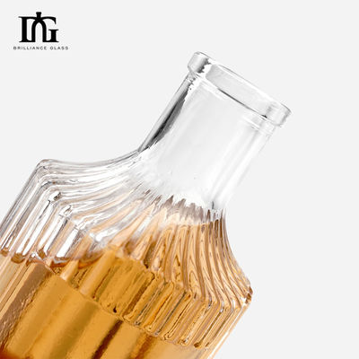 Engraved Transparent Stripe Glass Diffuser Bottle 250ml for Perfume and Aromatherapy