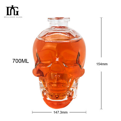 700ml Special Shape Liquor Bottle with Customized Engraved Logo and Cork Screw Cap