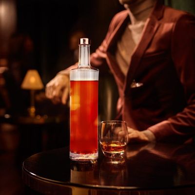 750ml Luxury Crystal Whisky Glass Bottle for Spirit OEM/ODM Frosting Surface Handling