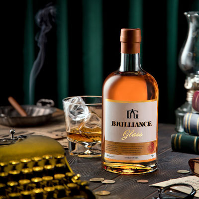 Custom Engraved 350ml Clear Liquor Bottle with Screw Cap and Personalized Logo