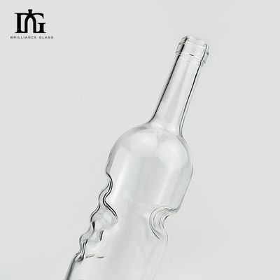 200ml 375ml 500ml 750ml 1000ml round empty flint glass liquor wine gin Whisky Vodka tequila glass bottle with cork lid