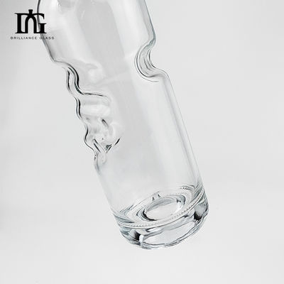 200ml 375ml 500ml 750ml 1000ml round empty flint glass liquor wine gin Whisky Vodka tequila glass bottle with cork lid