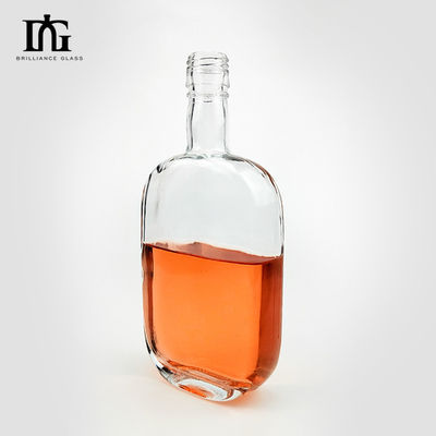 500ml Transparent Vodka Glass Bottle with Sealed Cork and Engraving Surface
