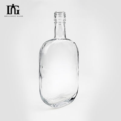 500ml Transparent Vodka Glass Bottle with Sealed Cork and Engraving Surface