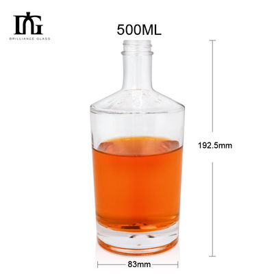 Thick Bottom Glass Bottle for Liquor Spirits Custom Luxury Gin Whiskey Vodka Screw Cap