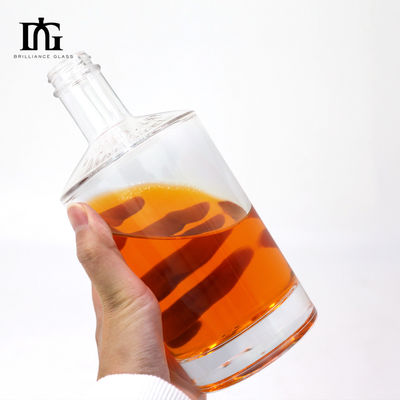 Thick Bottom Glass Bottle for Liquor Spirits Custom Luxury Gin Whiskey Vodka Screw Cap