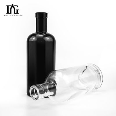 Tequila Unique Design 700ml 1000ml Matte Black Olive Oil Glass Bottles With Corked
