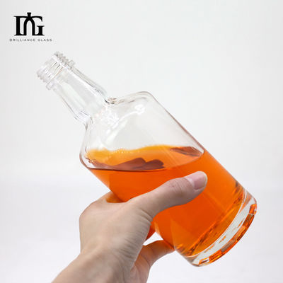Custom Transparent Glass Bottle for Gin/Brandy 500ml Capacity Acceptable OEM/ODM