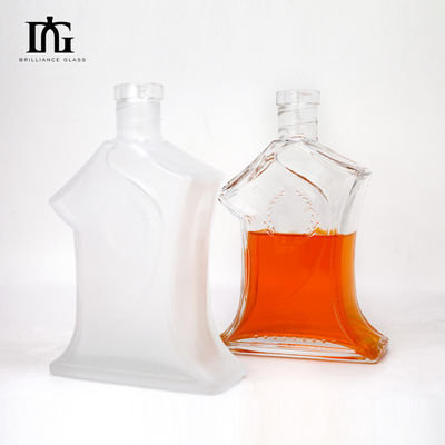 Body Material Glass Custom Luxury Gin Whiskey Vodka 500ml 700ml 750ml 1L Bottle With Cork
