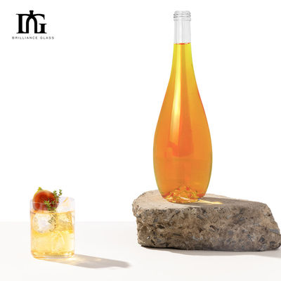 Glass Collar 750ml Empty Packaging Wine Bottle for Custom Vodka Juice Whiskey Beer